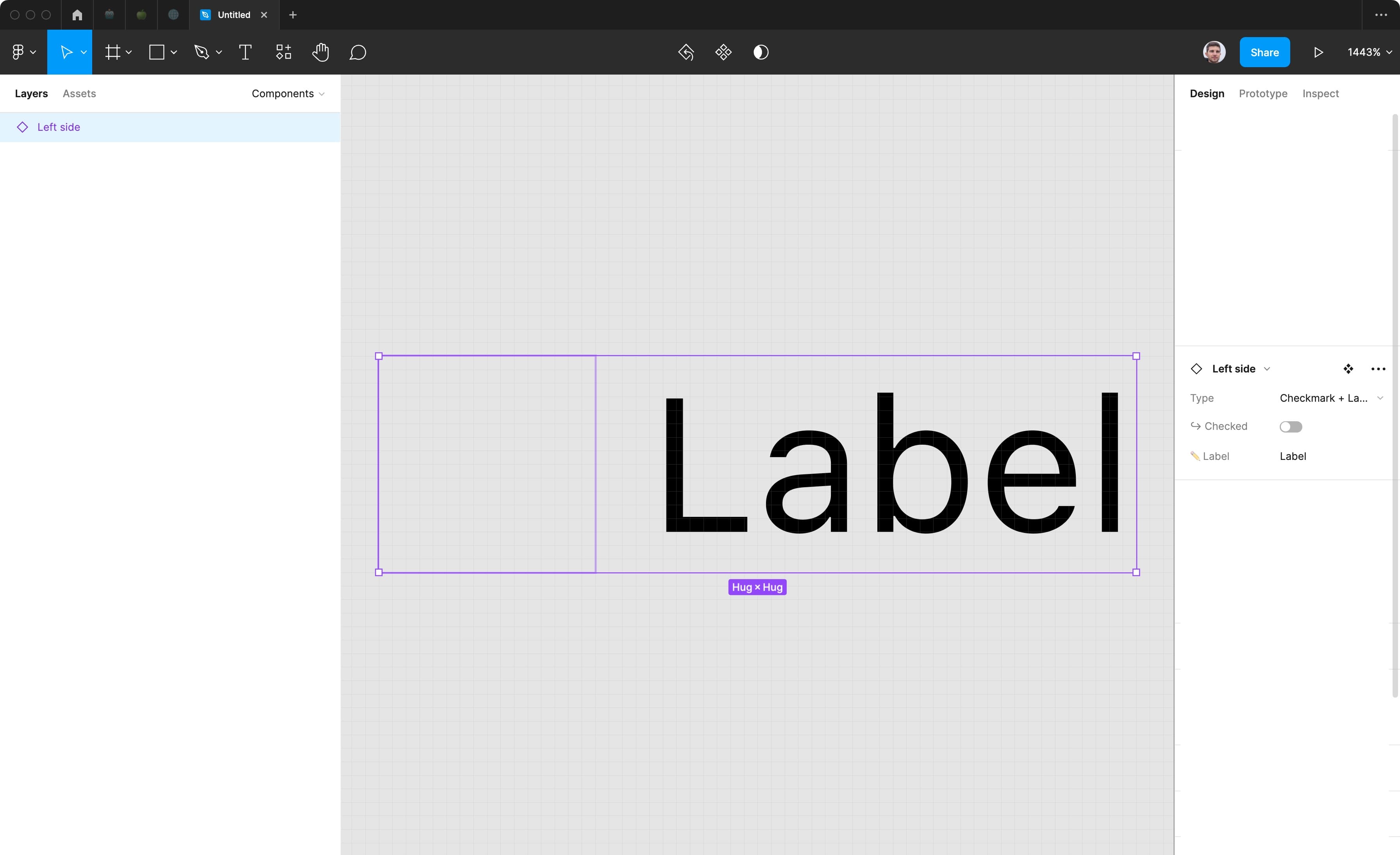 I combined the "Space in front + Label" & "Checkmark + Label" into sa single variant and added a boolean property for the checkmark